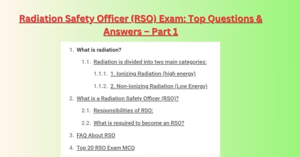 Radiation Safety Officer (RSO) Exam: Top Questions & Answers – Part 1 3 radiation safety officer