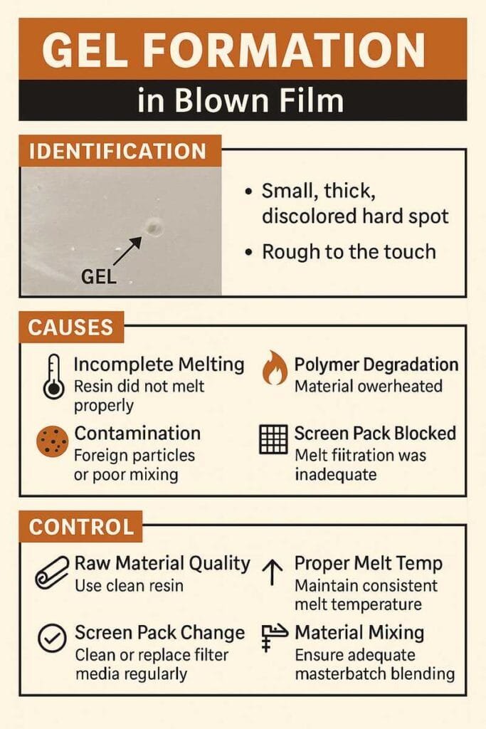 How to Identify and Eliminate Gel Formation in Blown Film? 2 gel formation